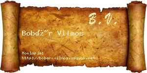 Bobár Vilmos névjegykártya